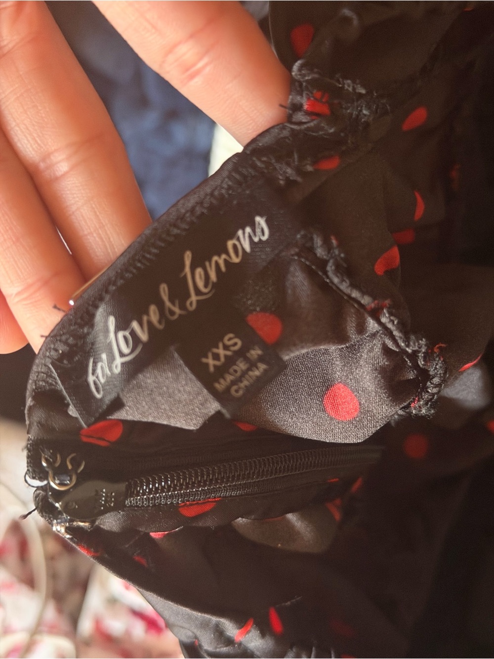 For Love and Lemons Black Polka Dot Ruched Mini Dress - Picture 2 of 3